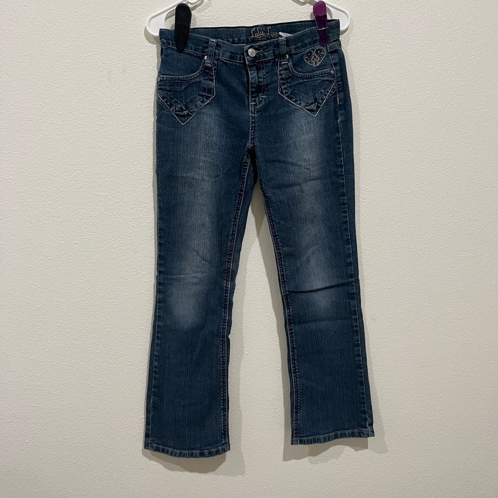 Classic Blue Straight Fit Jeans with Distressed Details